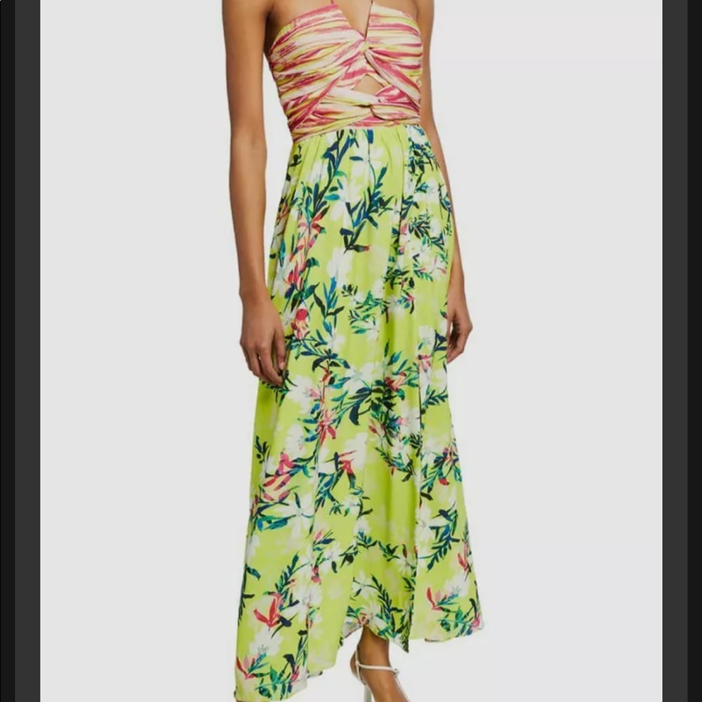 One33 Social aka a Badgley Mischka NWT Floral Front Twist Maxi Dress size 12